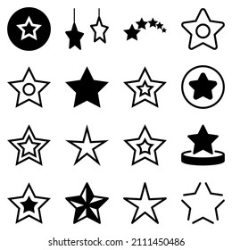 Icono plano de estrellas aislado en fondo blanco