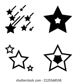 Stars Flat Icon Set Isolated On White Background