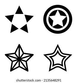 Icono plano de estrellas aislado en fondo blanco