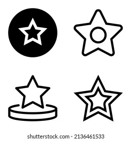 Stars Flat Icon Set Isolated On White Background