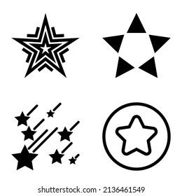 Icono plano de estrellas aislado en fondo blanco