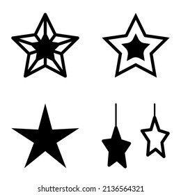 Icono plano de estrellas aislado en fondo blanco