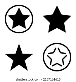 Stars Flat Icon Set Isolated On White Background