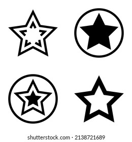 Stars Flat Icon Set Isolated On White Background