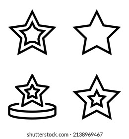 Icono plano de estrellas aislado en fondo blanco