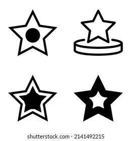 Stars Flat Icon Set Isolated On White Background