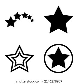 Stars Flat Icon Set Isolated On White Background