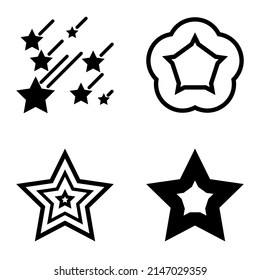 Icono plano de estrellas aislado en fondo blanco