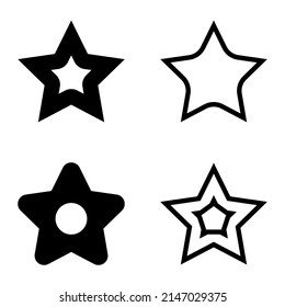 Icono plano de estrellas aislado en fondo blanco