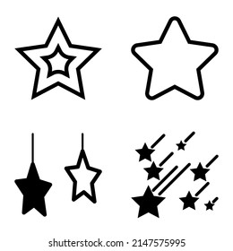 Icono plano de estrellas aislado en fondo blanco