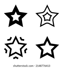 Icono plano de estrellas aislado en fondo blanco