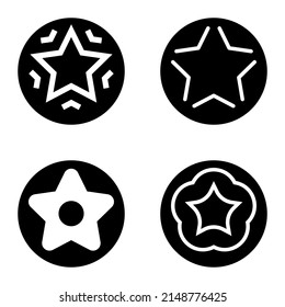 Stars Flat Icon Set Isolated On White Background