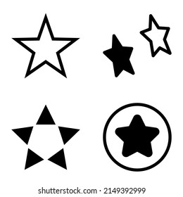 Icono plano de estrellas aislado en fondo blanco
