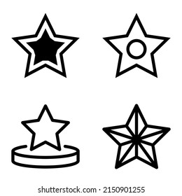 Icono plano de estrellas aislado en fondo blanco