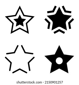 Icono plano de estrellas aislado en fondo blanco