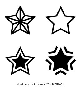 Stars Flat Icon Set Isolated On White Background