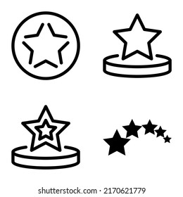 Stars Flat Icon Set Isolated On White Background