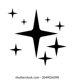Stars flat line icon. Shining star, firework, twinkle isolated on white background. Outline sign for mobile concept and web design, store.