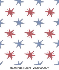 Stars in flat style. Seamless pattern