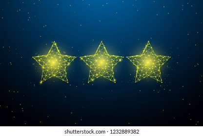 Stars form lines, triangles and particle style design. Illustration vector