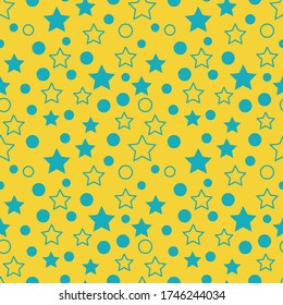 Stars geometric cute vector seamless pattern