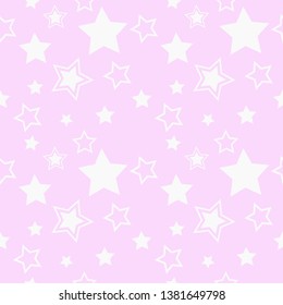 Pink White Stars Pattern Vector Stock Vector (Royalty Free) 1221502165