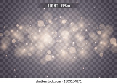 Stars glitter special light effect. Vector sparkles on transparent background. Christmas abstract pattern. Sparkling magic dust particles