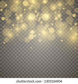 Stars glitter special light effect. Vector sparkles on transparent background. Christmas abstract pattern. Sparkling magic dust particles