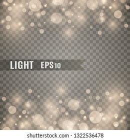 Stars glitter special light effect. Vector sparkles on transparent background. Christmas abstract pattern. Sparkling magic dust particles