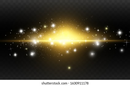 Stars glitter special light effect. Vector sparkles on transparent background. Christmas abstract pattern. Sparkling magic dust particles	