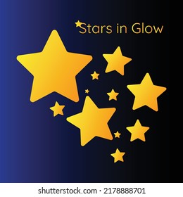 Stars in glow with gradient vector art