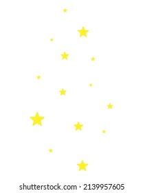 Stars. Golden celestial bodies rise up. Milky way in the galaxy. Color vector illustration. Outlines on an isolated background. Idea for web design.