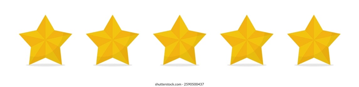 Stars golden flat vector rating illustration.