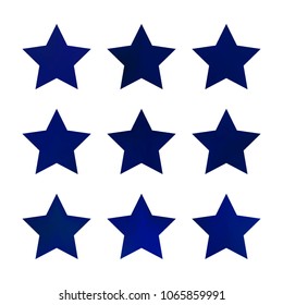 Stars gradient set. Colorful stars of different color tone on white background. Vector logo templates - icons and signs in bright colors. Sparkle lights gradient set. Premium color shapes for icons.