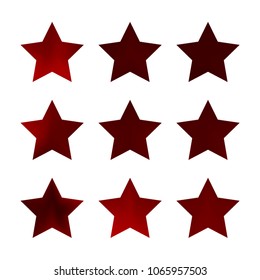 Stars gradient set. Colorful stars of different color tone on white background. Vector logo templates - icons and signs in bright colors. Sparkle lights gradient set. Premium color shapes for icons.