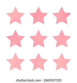 Stars gradient set. Colorful stars of different color tone on white background. Vector logo templates - icons and signs in bright colors. Sparkle lights gradient set. Premium color shapes for icons.