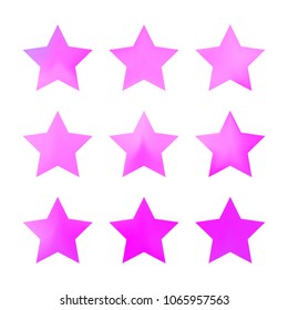 Stars gradient set. Colorful stars of different color tone on white background. Vector logo templates - icons and signs in bright colors. Sparkle lights gradient set. Premium color shapes for icons.