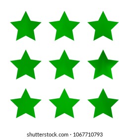 Stars gradient set. Colorful stars of different color tone on white background. Vector logo templates - icons and signs in bright colors. Sparkle lights gradient set. Premium color shapes for icons.