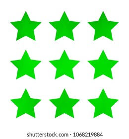 Stars gradient set. Colorful stars of different color tone on white background. Vector logo templates - icons and signs in bright colors. Sparkle lights gradient set. Premium color shapes for icons.