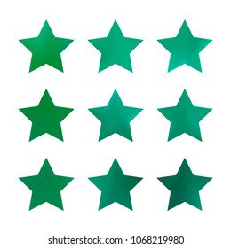 Stars gradient set. Colorful stars of different color tone on white background. Vector logo templates - icons and signs in bright colors. Sparkle lights gradient set. Premium color shapes for icons.