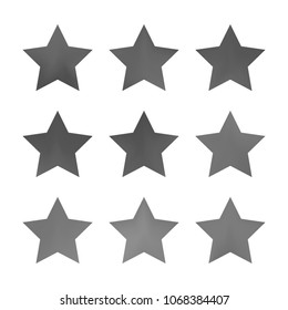 Stars gradient set. Colorful stars of different color tone on white background. Vector logo templates - icons and signs in bright colors. Sparkle lights gradient set. Premium color shapes for icons.