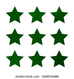 Stars gradient set. Colorful stars of different color tone on white background. Vector logo templates - icons and signs in bright colors. Sparkle lights gradient set. Premium color shapes for icons.