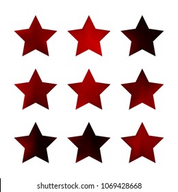 Stars gradient set. Colorful stars of different color tone on white background. Vector logo templates - icons and signs in bright colors. Sparkle lights gradient set. Premium color shapes for icons.