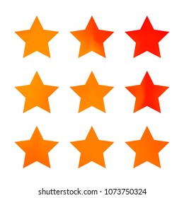 Stars gradient set. Colorful stars of different color tone on white background. Vector logo templates - icons and signs in bright colors. Sparkle lights gradient set. Premium color shapes for icons.