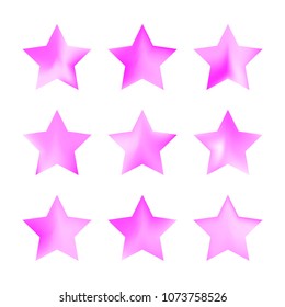 Stars gradient set. Colorful stars of different color tone on white background. Vector logo templates - icons and signs in bright colors. Sparkle lights gradient set. Premium color shapes for icons.