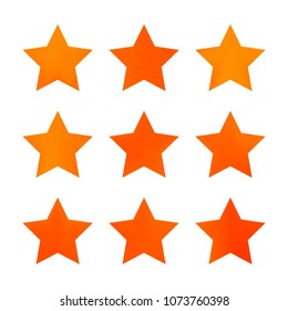 Stars gradient set. Colorful stars of different color tone on white background. Vector logo templates - icons and signs in bright colors. Sparkle lights gradient set. Premium color shapes for icons.