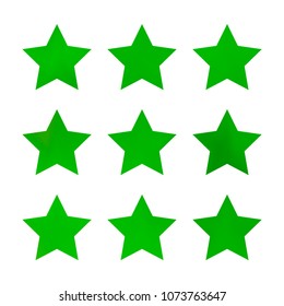Stars gradient set. Colorful stars of different color tone on white background. Vector logo templates - icons and signs in bright colors. Sparkle lights gradient set. Premium color shapes for icons.