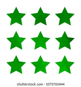 Stars gradient set. Colorful stars of different color tone on white background. Vector logo templates - icons and signs in bright colors. Sparkle lights gradient set. Premium color shapes for icons.