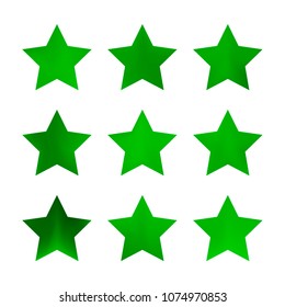 Stars gradient set. Colorful stars of different color tone on white background. Vector logo templates - icons and signs in bright colors. Sparkle lights gradient set. Premium color shapes for icons.