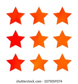 Stars gradient set. Colorful stars of different color tone on white background. Vector logo templates - icons and signs in bright colors. Sparkle lights gradient set. Premium color shapes for icons.